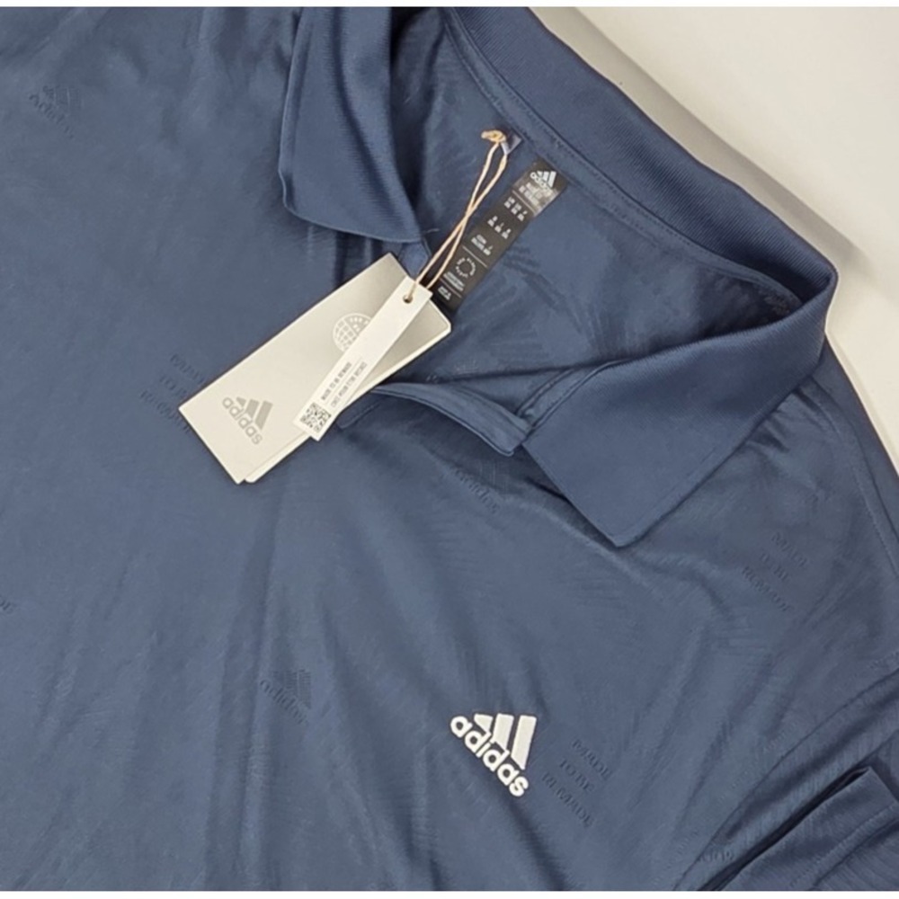 NEW Adidas Mens Polo Shirt Size 2XL Short Sleeve Navy Blue Made To Be Remade NWT
